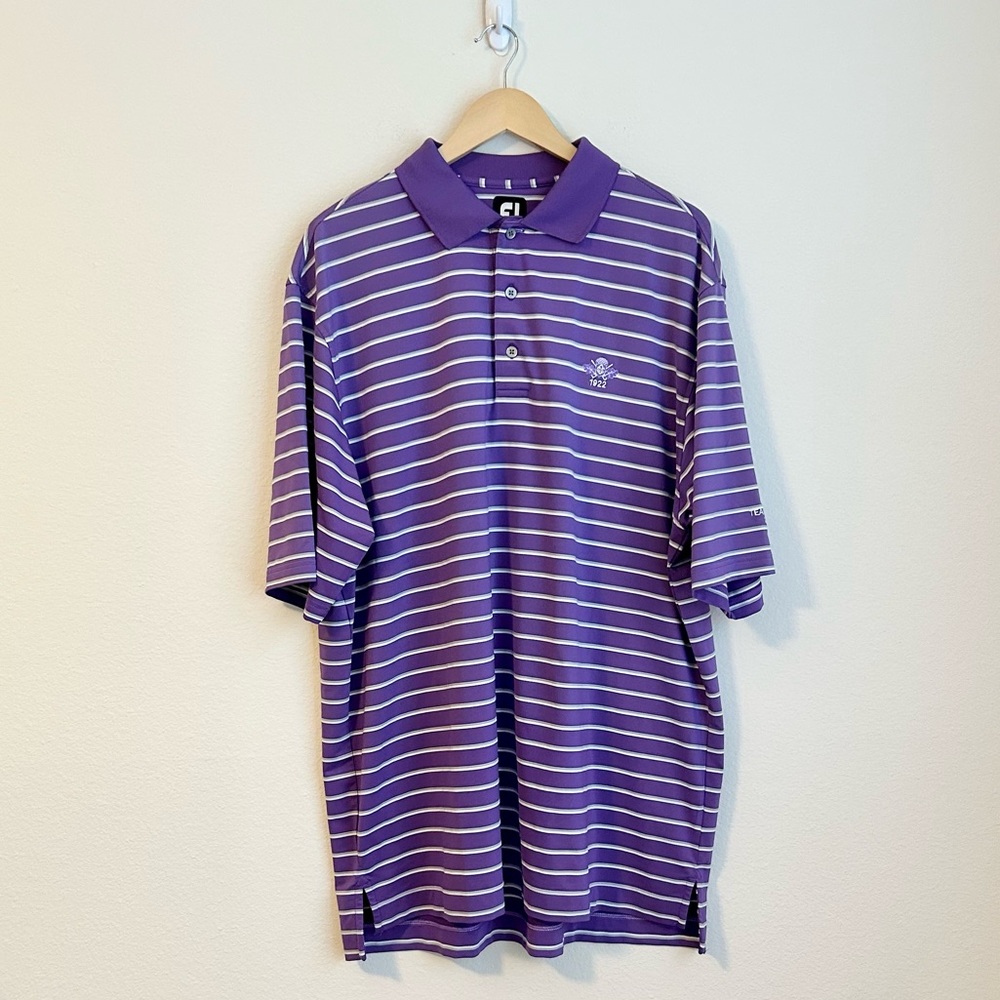 FootJoy Men’s Striped Performance Polo Shirt Athletic Fit Golf, Size XL